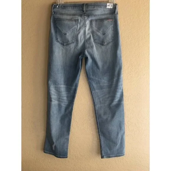 HUDSON JEANS Blue Distressed Crop Skinny Jeans - Picture 10 of 12